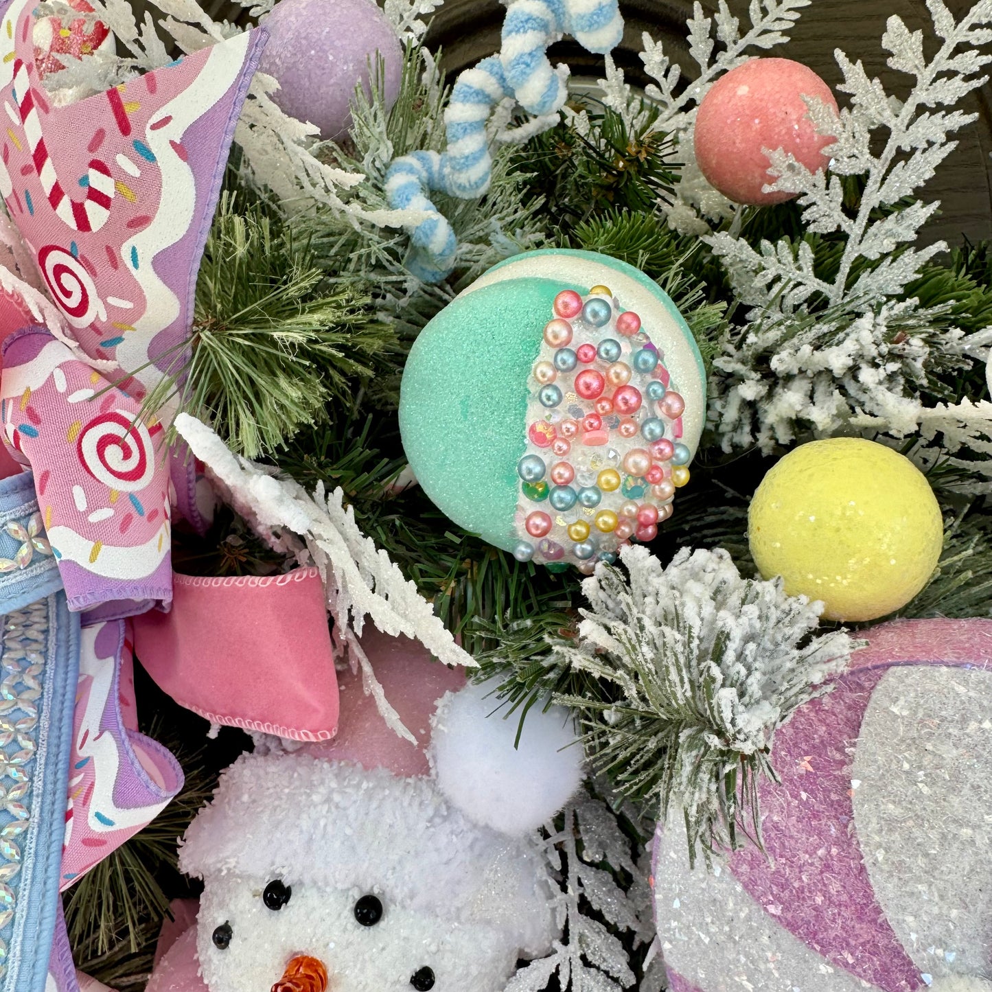 Candy Land Snowman Wreath