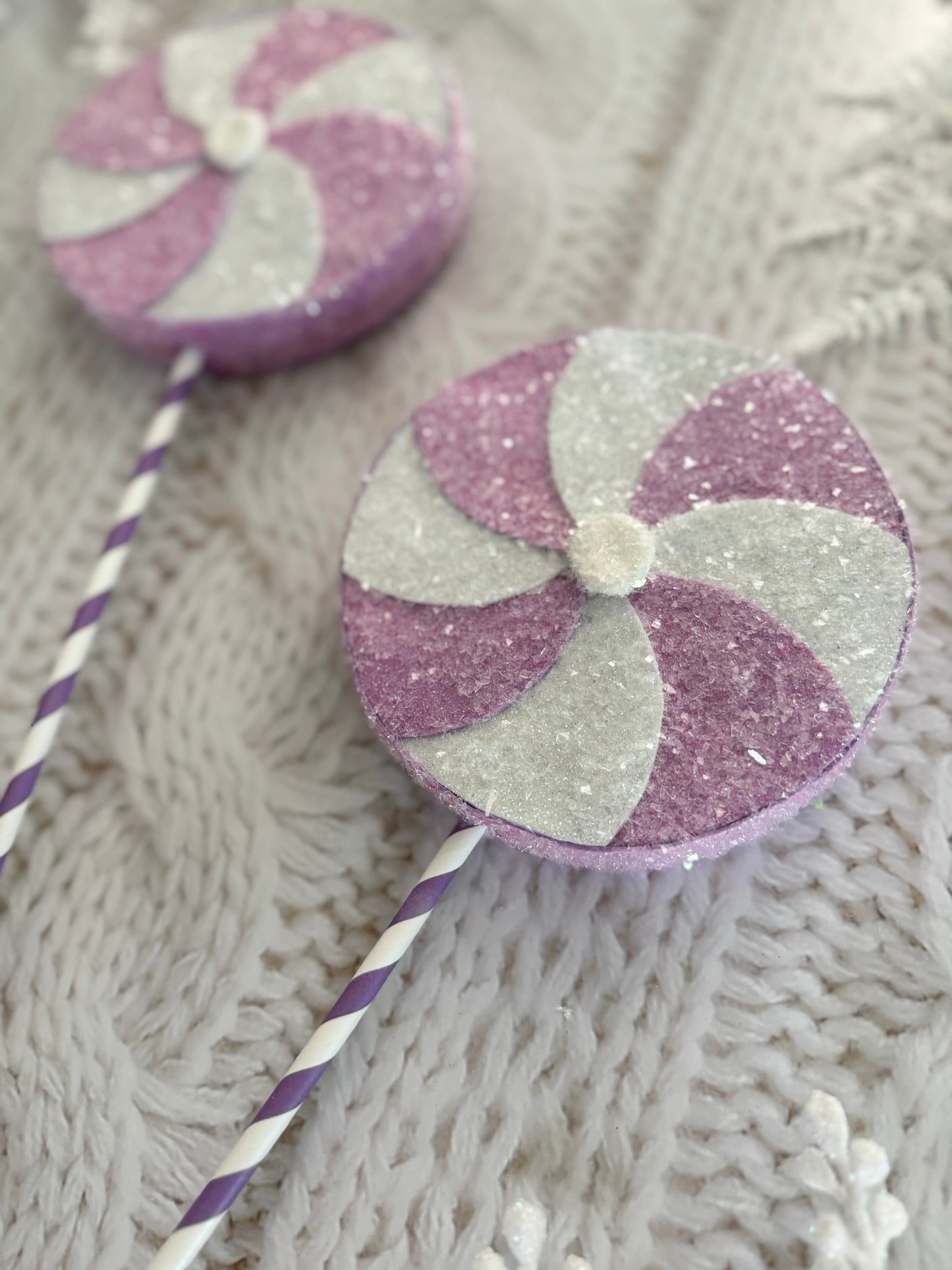 Purple and White Fake Lollipop