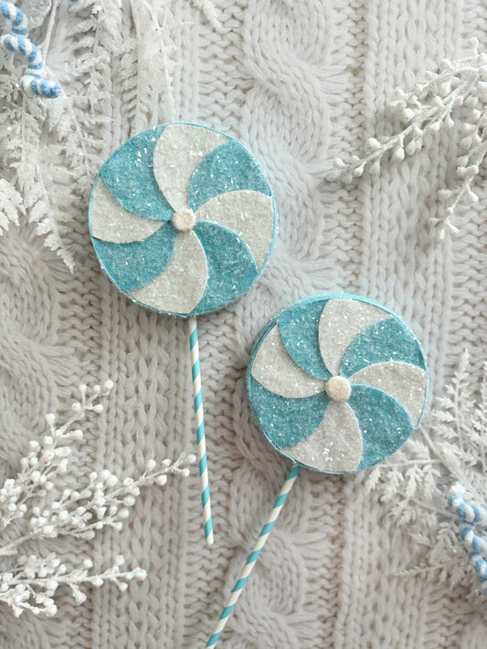 Blue and White Fake Lollipop