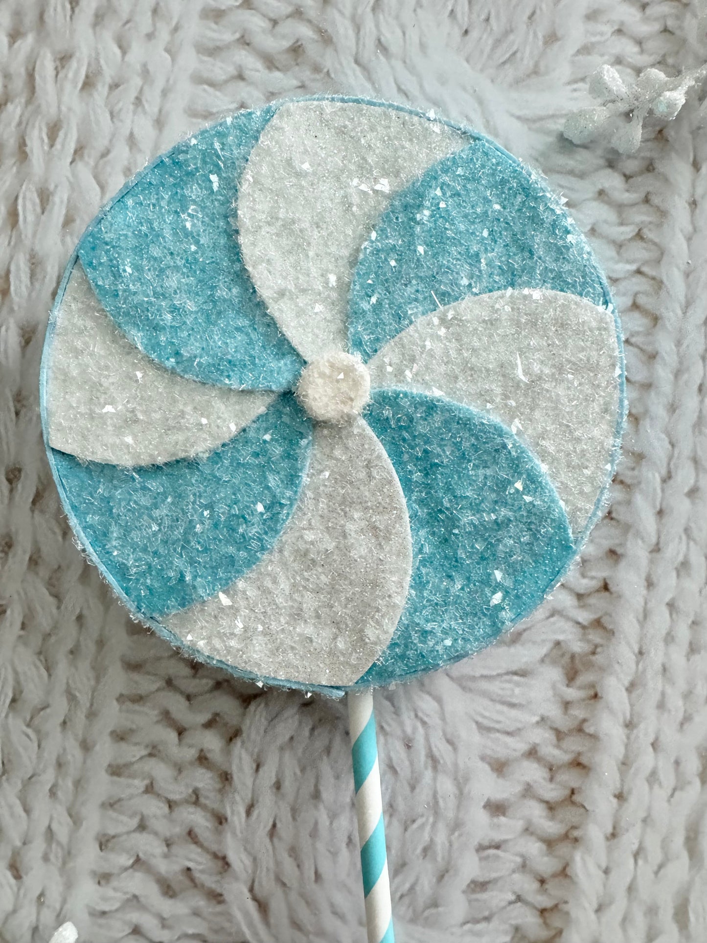 Blue and White Fake Lollipop