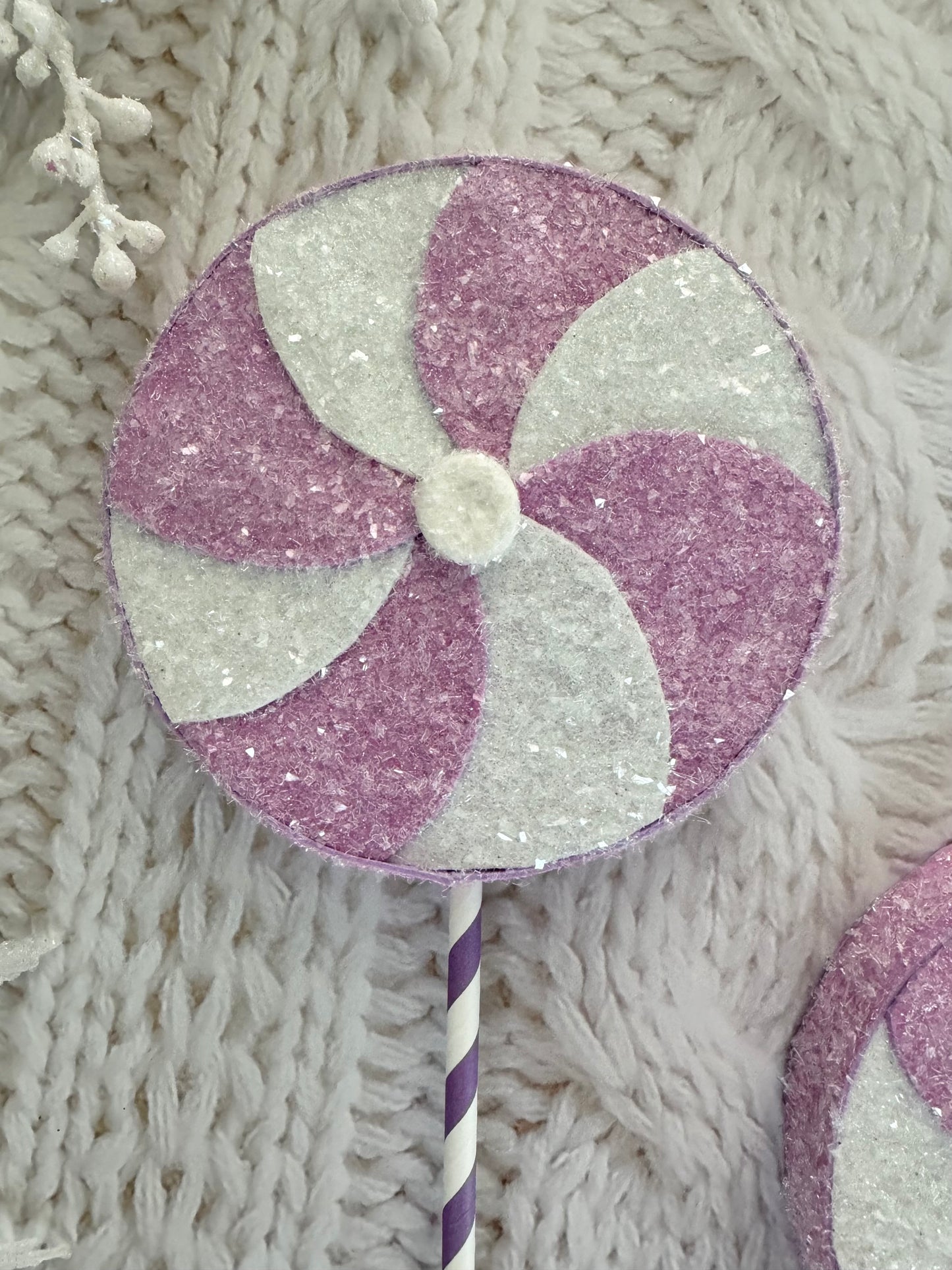 Purple and White Fake Lollipop