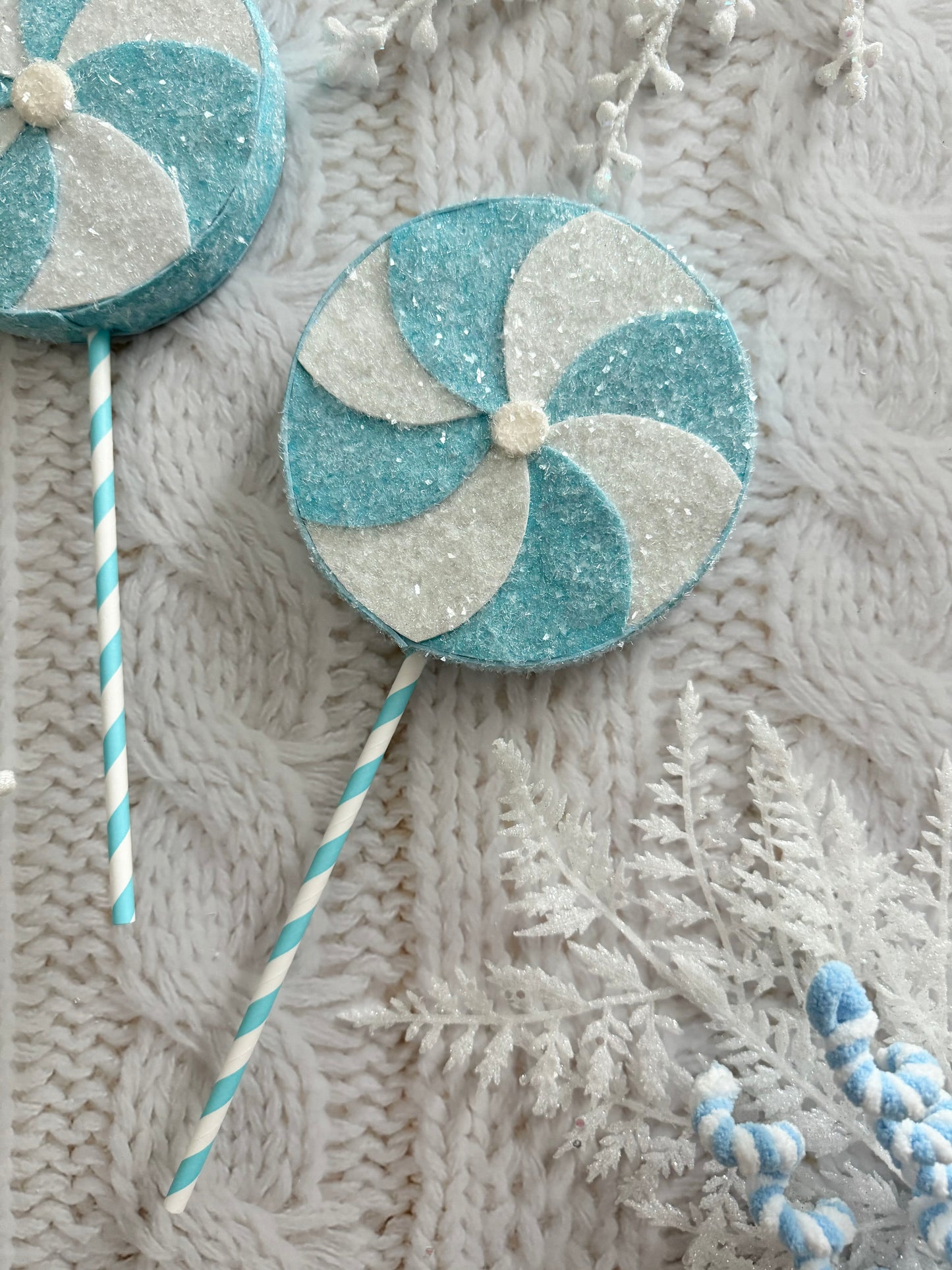 Blue and White Fake Lollipop