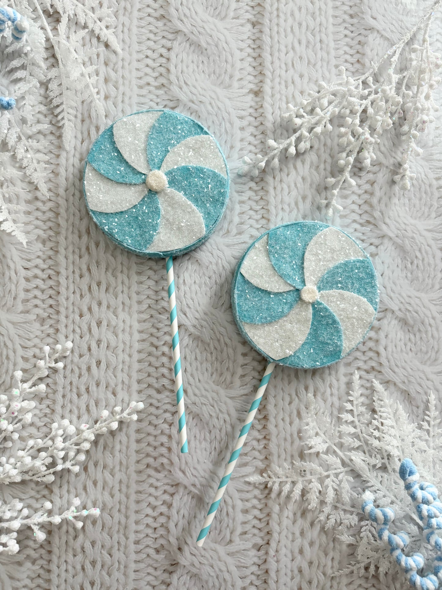 Blue and White Fake Lollipop