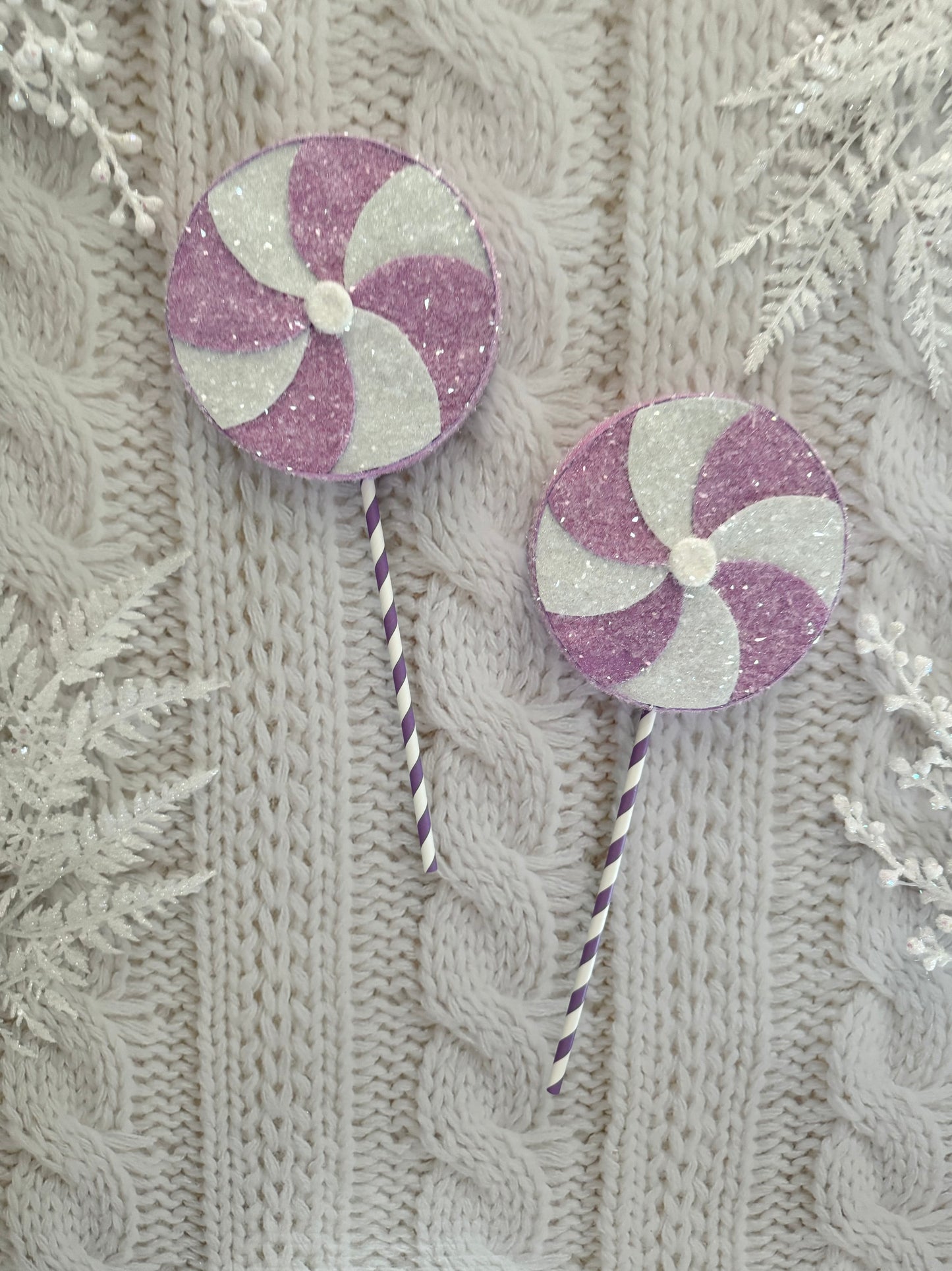 Purple and White Fake Lollipop