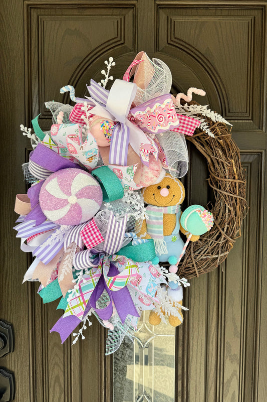 Candy Land Gingerbread Wreath