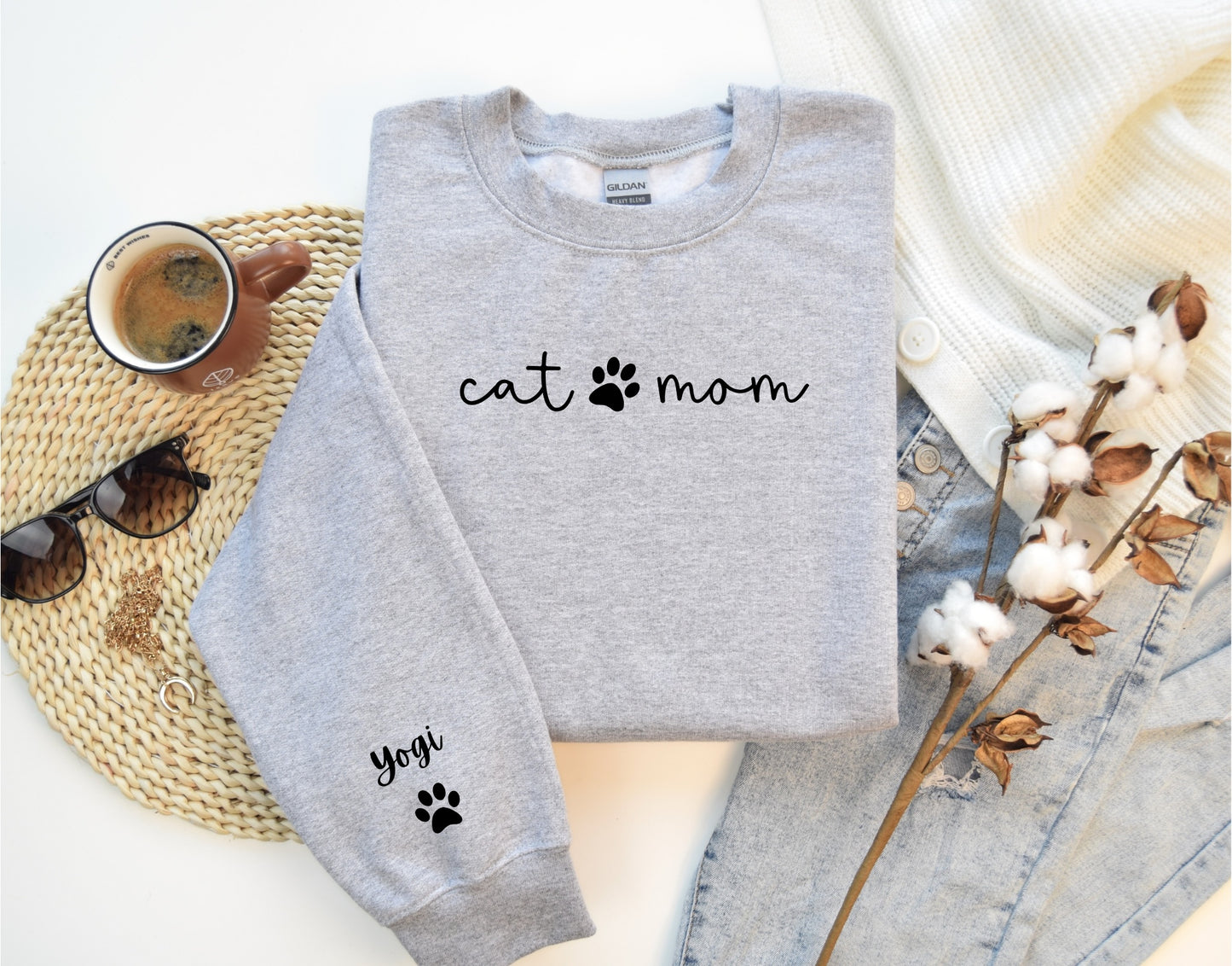 Personalized Cat Mom Sweatshirt