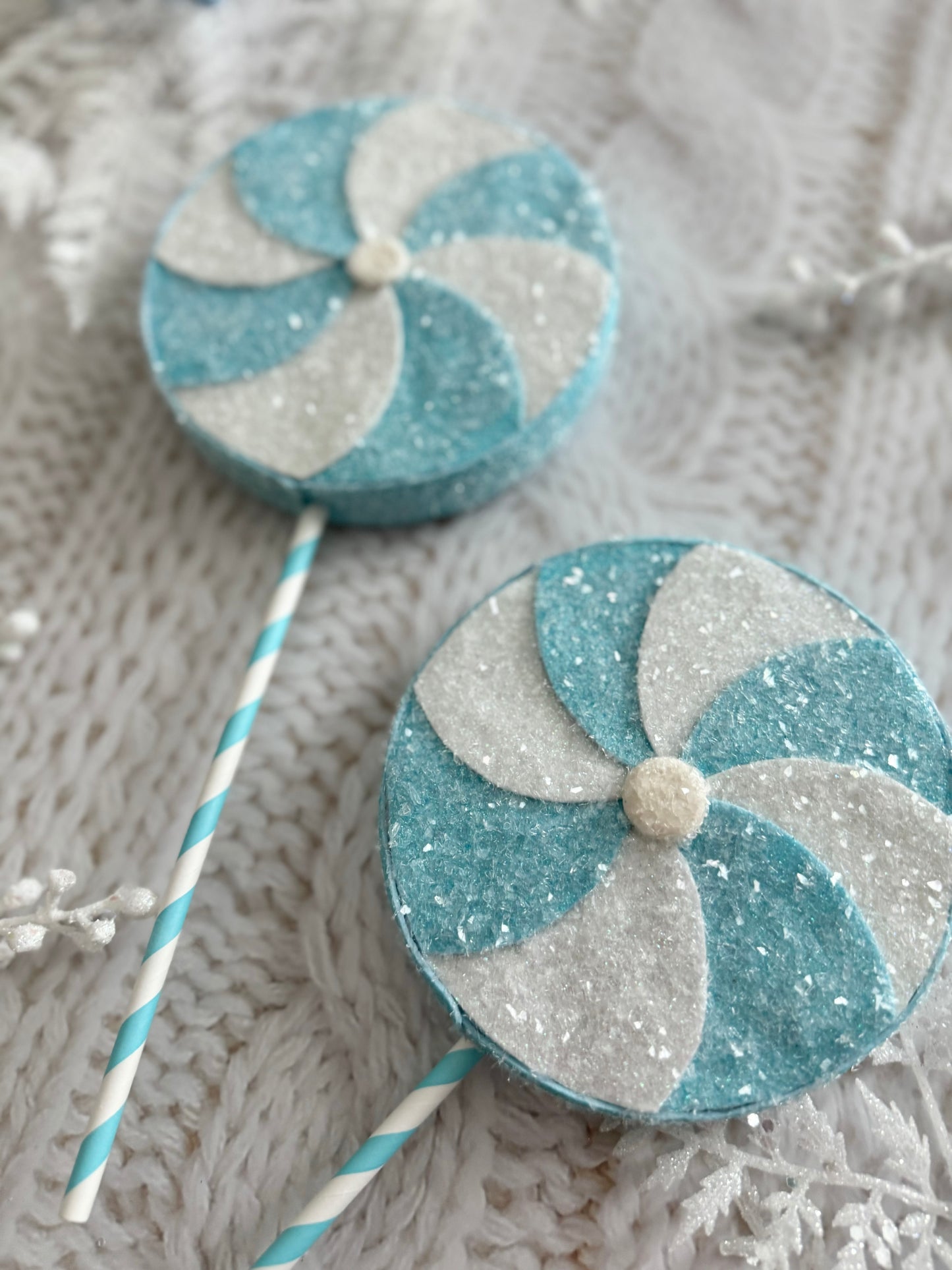 Blue and White Fake Lollipop