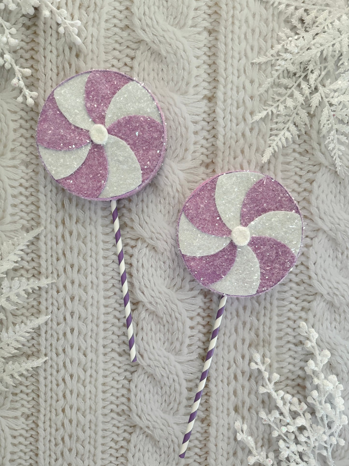 Purple and White Fake Lollipop