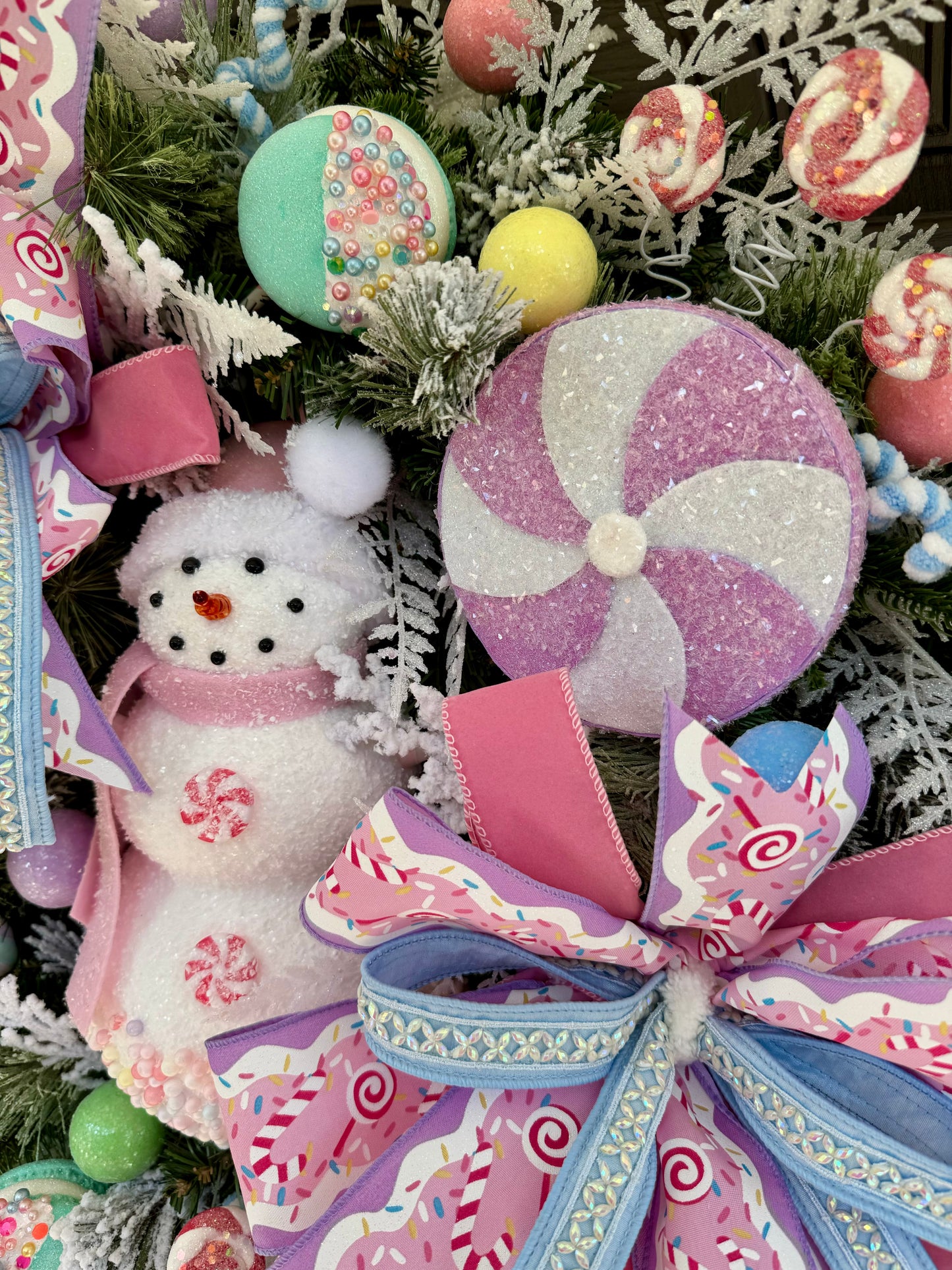 Candy Land Snowman Wreath